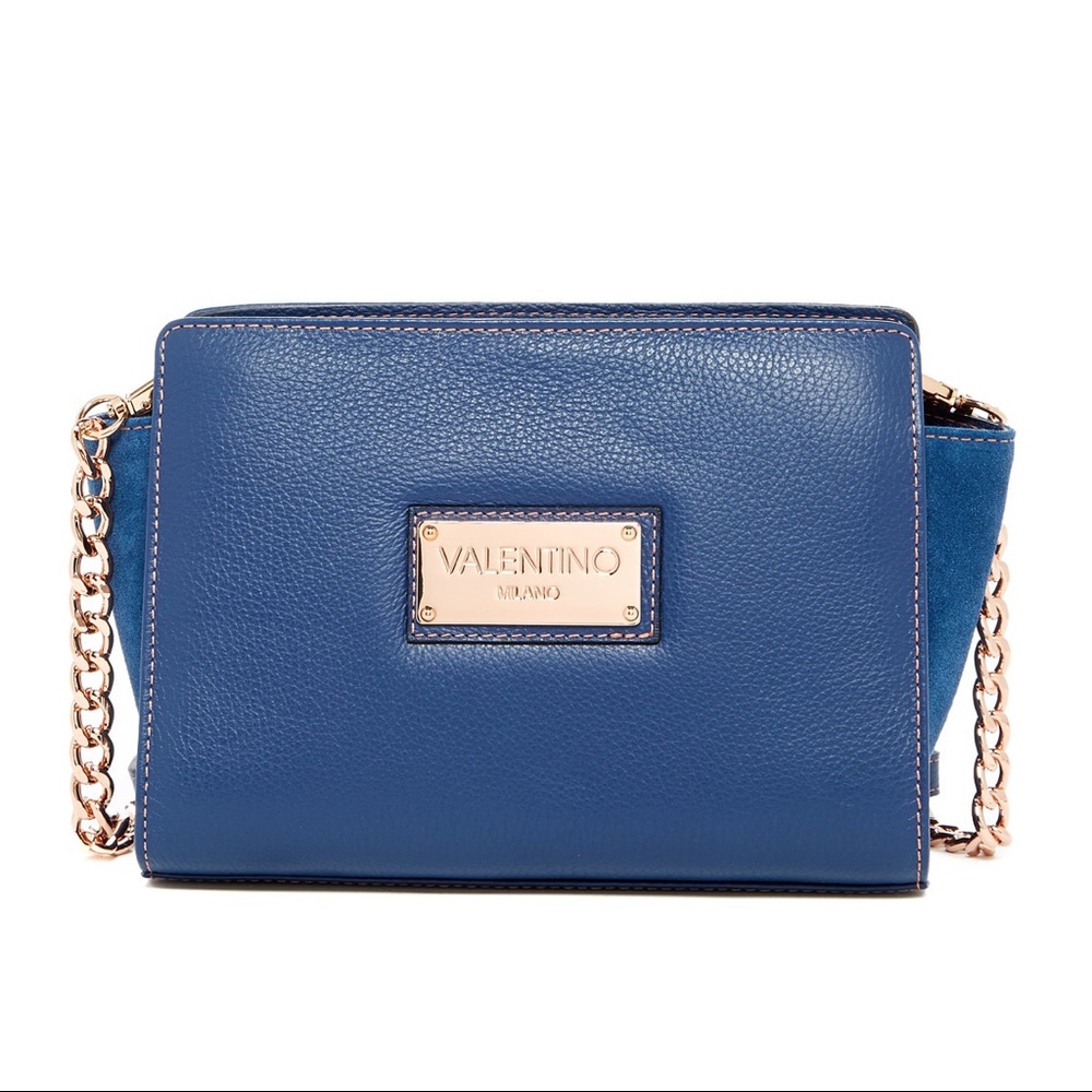 Mario Valentino Suede Leather crossbody Rose Gold